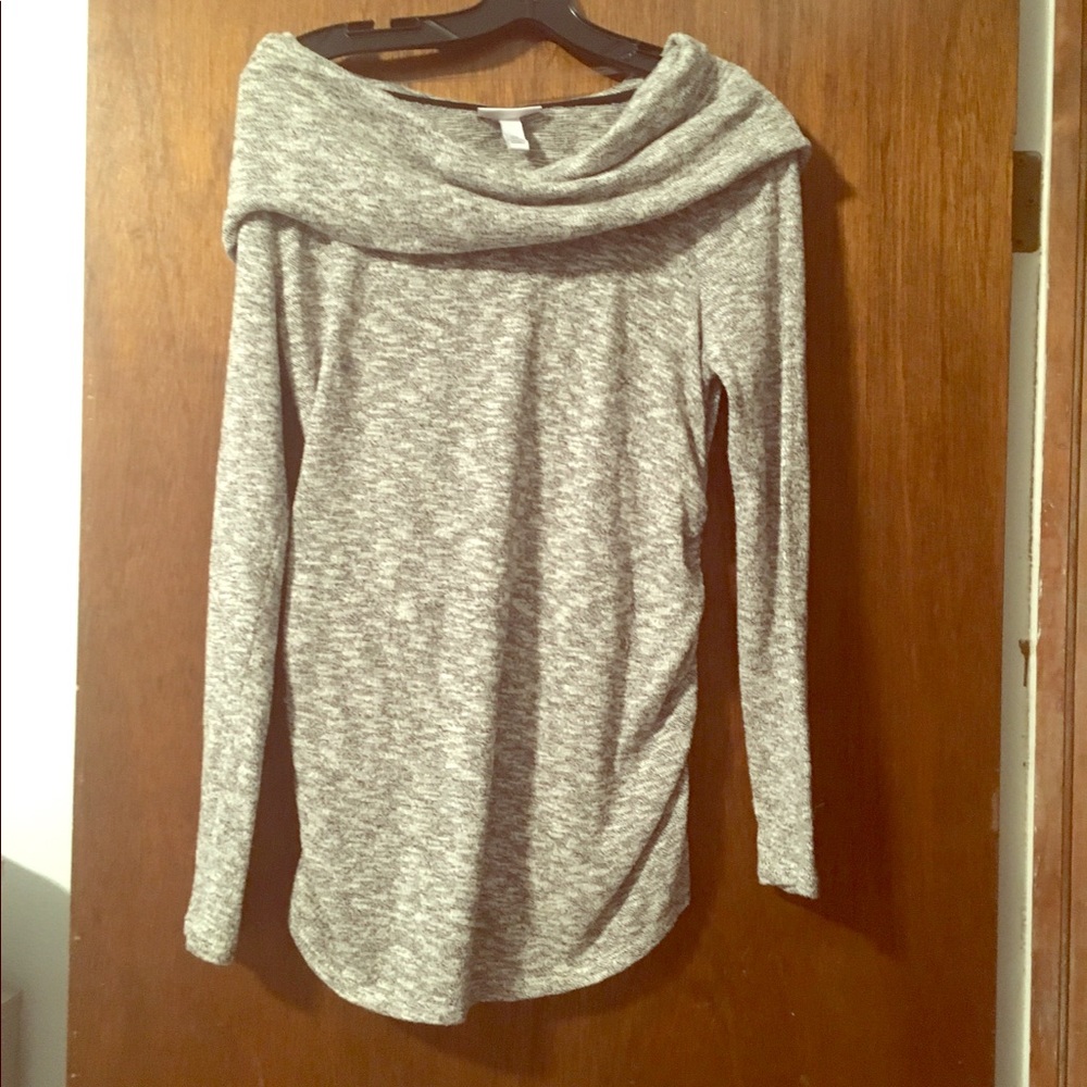 Lightweight gray maternity sweater